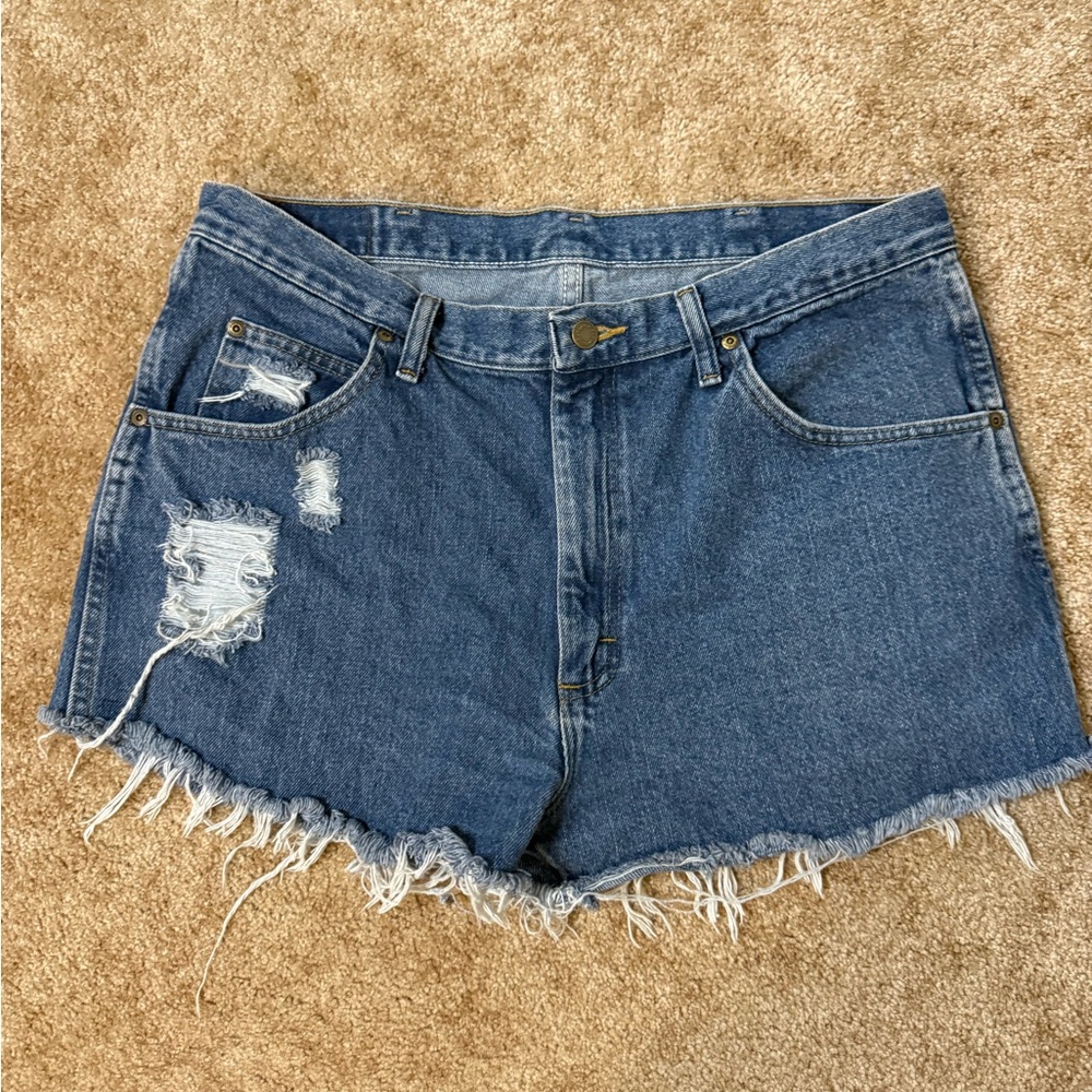 Wrangler Blue Jean Shorts Distressed Cut-Offs